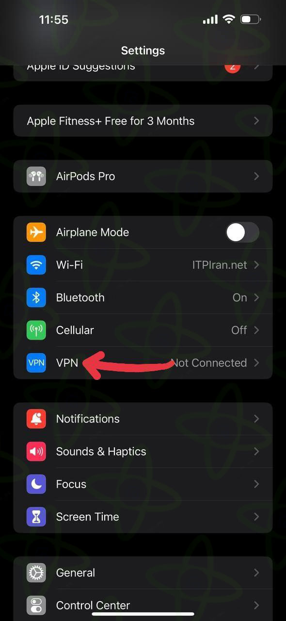 آموزش اتصال L2TP آیفون