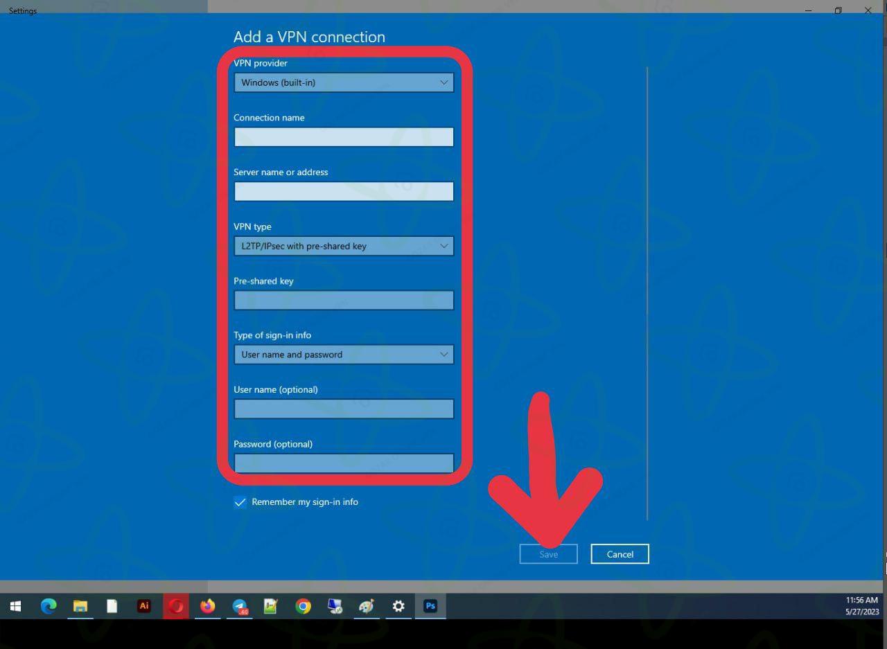 آموزش اتصال L2TP ویندوز